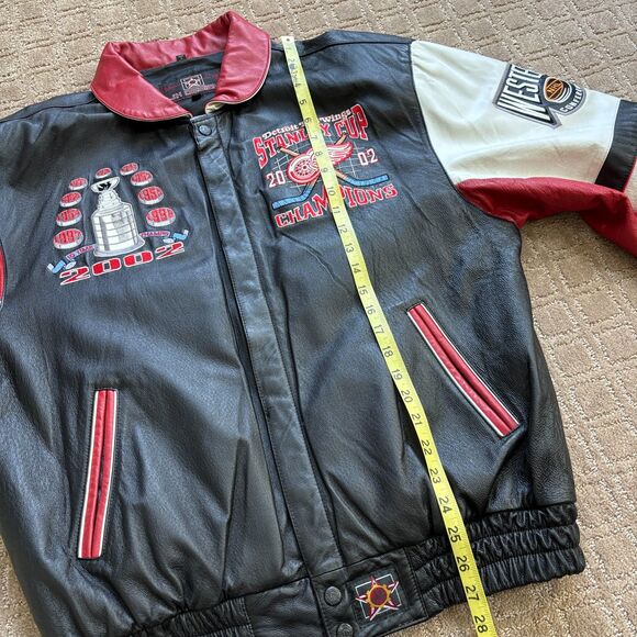VTG Detroit Red Wings Stanley Cup Champions Leather Jacket Jeff Hamilton Large - Picture 12 of 14